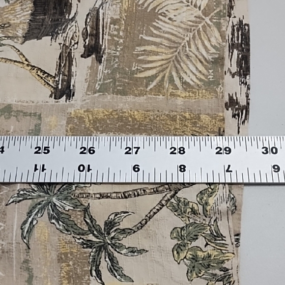 Island Beach Print Natural Colors Button Down Shirt Cocoanut Wood Buttons - Picture 4 of 13